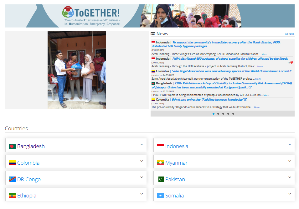 ToGETHER WebMo landing page